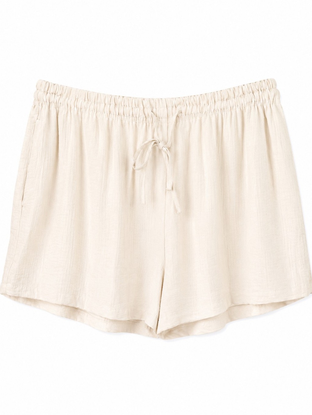 A New Day Nwt Women's Ivory Crinkle Texture Drawstring Waist Shorts Sz L Summer